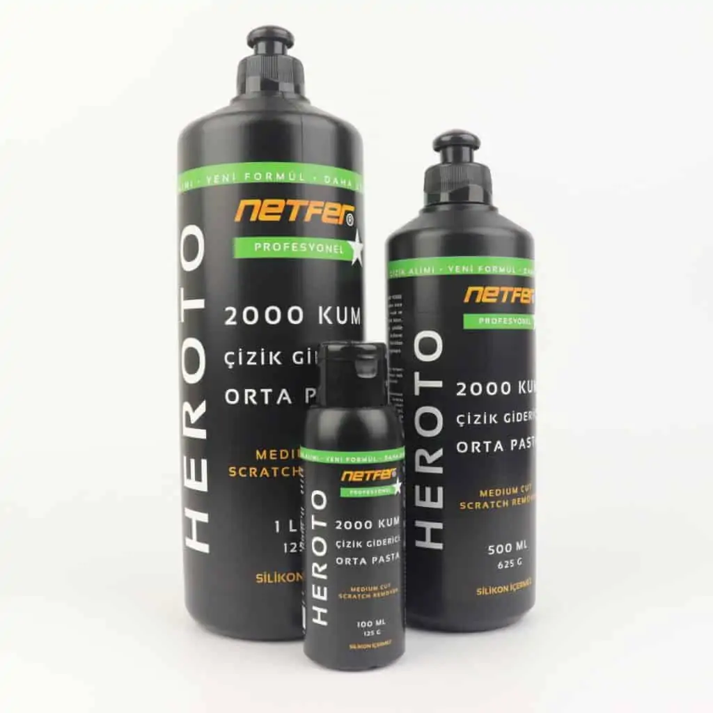 Netfer Heroto Orta Pasta Çizik Giderici - 100 mL 7 Netfer Heroto profesyonel çizik giderici oto pastası