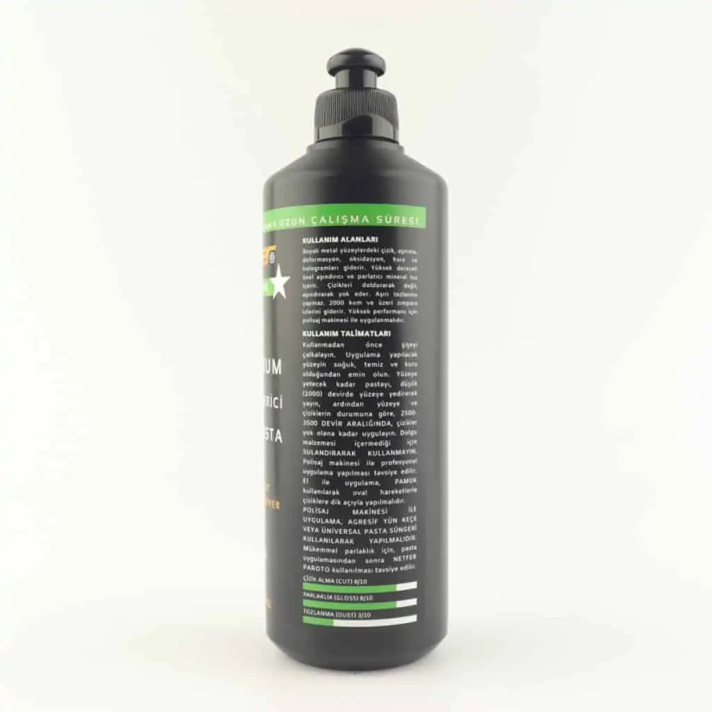 Netfer 4'lü Oto Pasta Cila Seti - 4x500 mL 18 Netfer Heroto silikonsuz çizik giderici orta pasta
