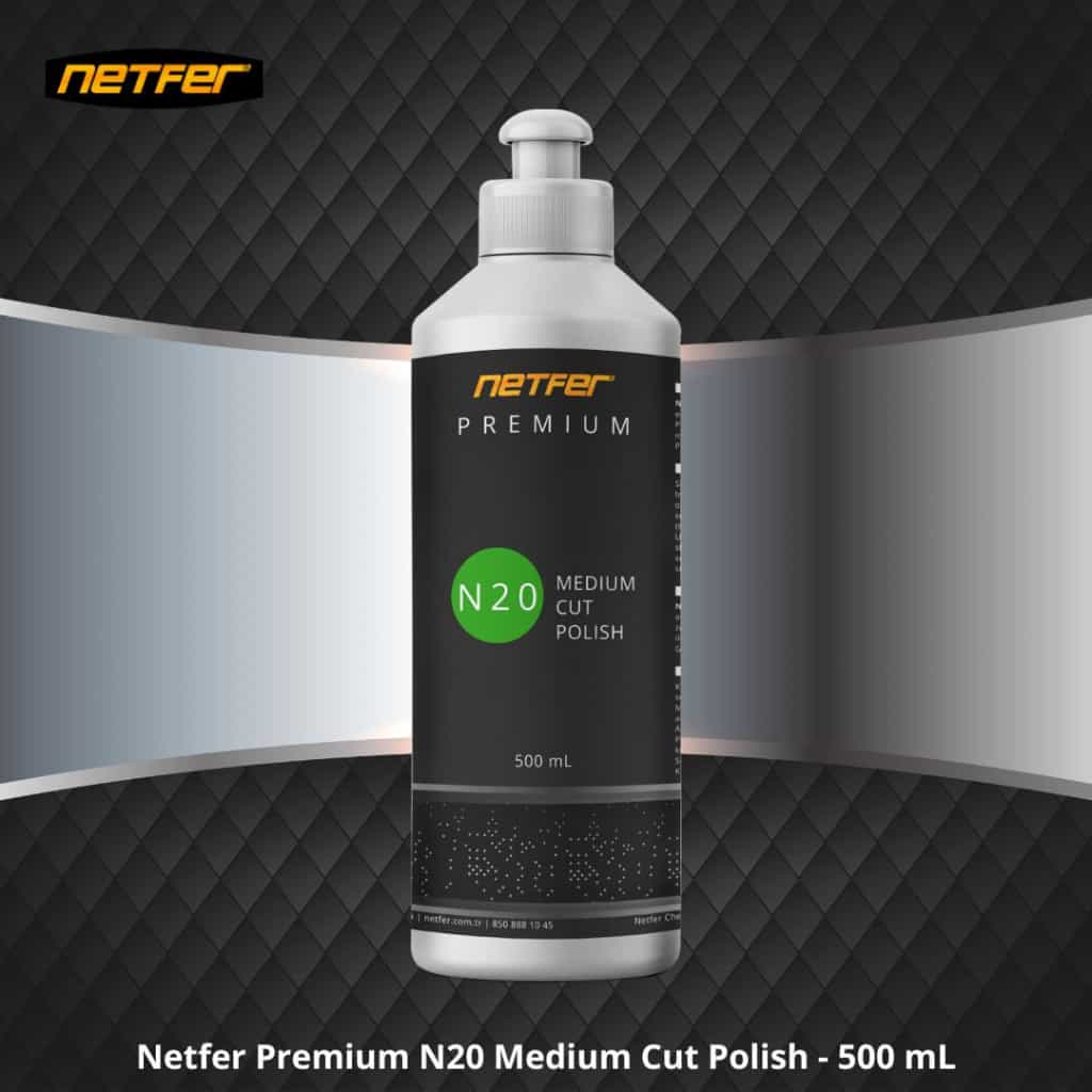 Netfer Premium N20 Medium Cut Polish - 500 mL 4 Netfer Premium N20 Orta Kesim Oto Pastası