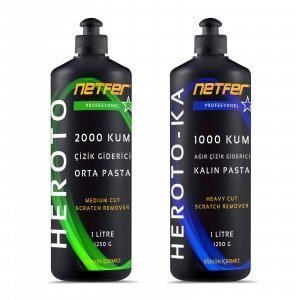 Netfer 2'li Orta Kalın Çizik Alıcı Set - 2x1 L 1 Oto boyacılar için 1000 ve 2000 kum pastası