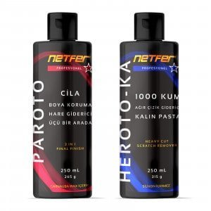 Netfer 2'li Kalın Kesim Pasta Cila Set - 2x250 mL 1 Derin kaporta çizik kapatıcı pasta cila seti