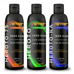 Netfer 3'lü Pasta Polish Set - 3x100 mL 1 Kapı çiziklerini gideren pasta cila