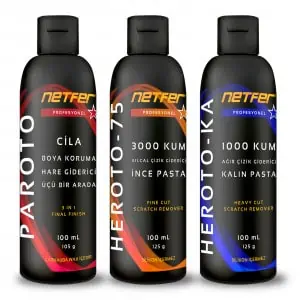 Netfer 3’lü İnce Kalın Çizik Çıkarıcı Pasta Cila – 3×100 mL