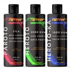 Netfer 3'lü Orta Kalın Araç Pasta Cila Set - 3x250 mL 1 Pasta cila lazımsa Netfer