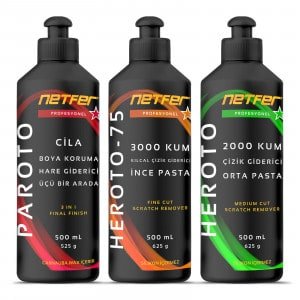 Netfer 3’lü İnce Orta Çizik Kapatıcı Pasta Cila – 3×500 mL