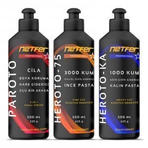 Netfer 3'lü İnce Kalın Çizik Yok Edici Pasta Cila - 3x500 mL 1 Yüksek kaliteli pasta cila