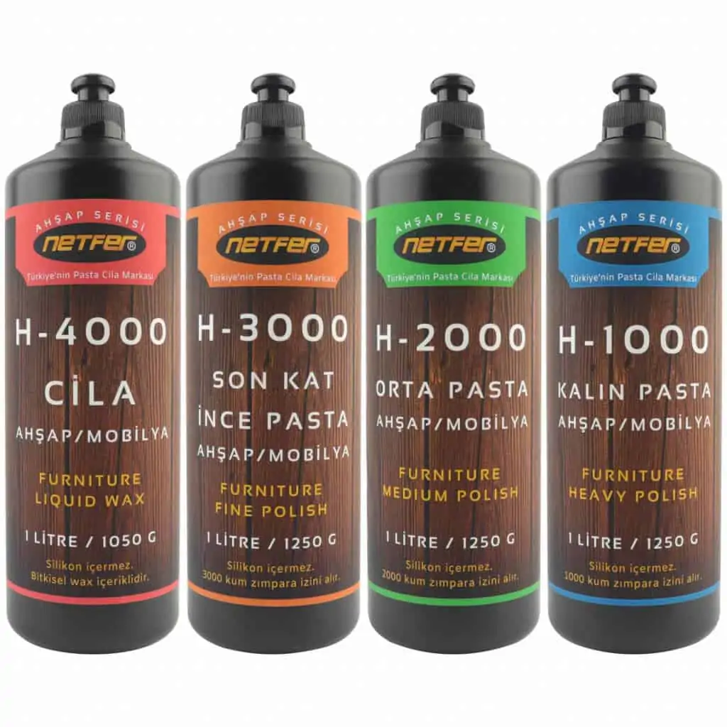Netfer mobilya ahşap pasta cila seti